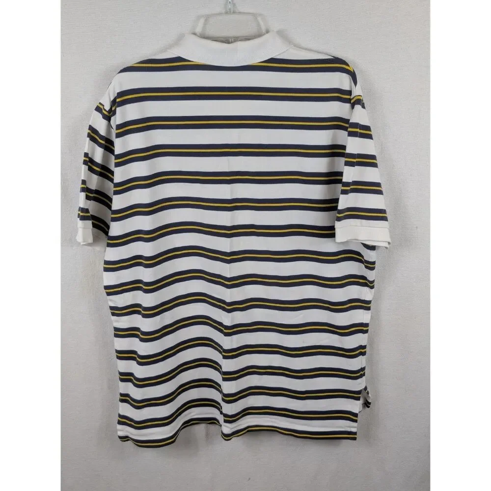 Polo Ralph Lauren Striped Polo Shirt White/Navy/Yellow Men's Size XL